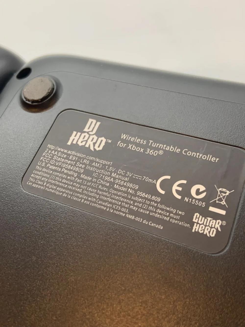 Vintage DJ Hero XBOX 360 Wireless Turntable Controller Untested AS IS For Parts